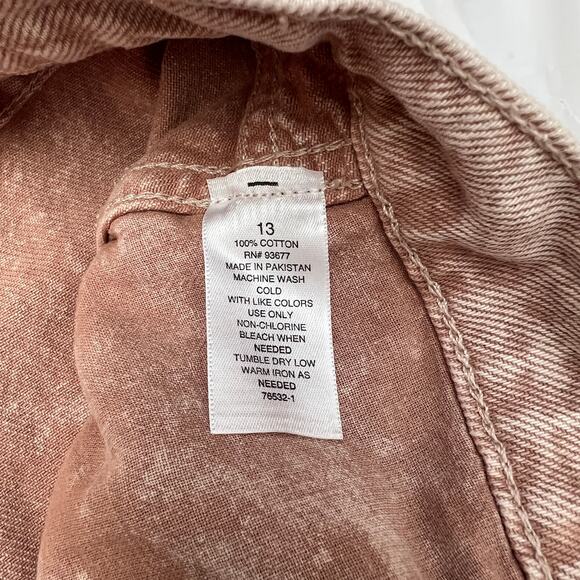 Arizona Pinched Waist Baggy Jeans Tapered leg Washed Khaki size 13 - Picture 11 of 13